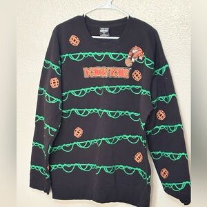 Nintendo Donkey Kong Vines & Barrel Sweater -unisex Crew Neck, 2X